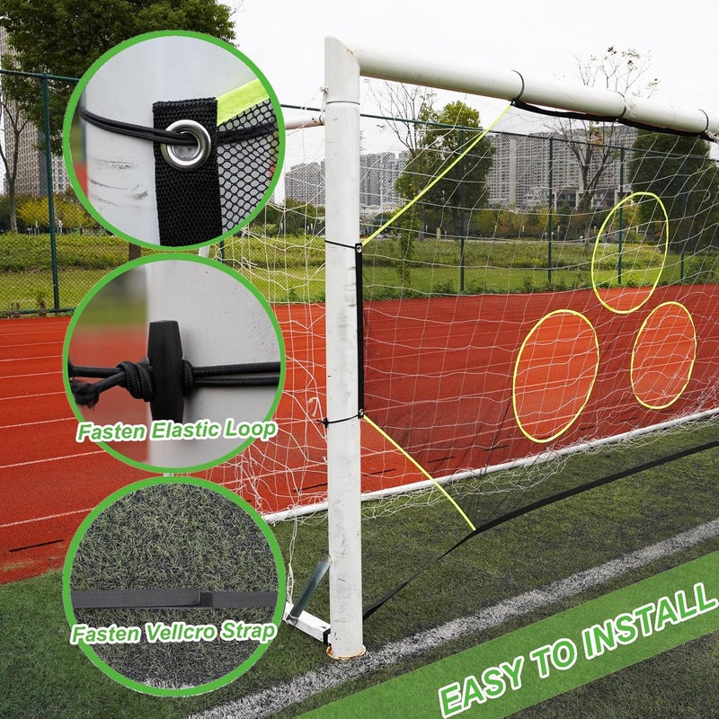 CORECISE Soccer Goal Target Net with 7 Bright Scoring Target Zones,Soccer Shooting Training Aid, Soccer Training Equipment Accessory (Target net only,Soccer Goal Not Included) - Image 3